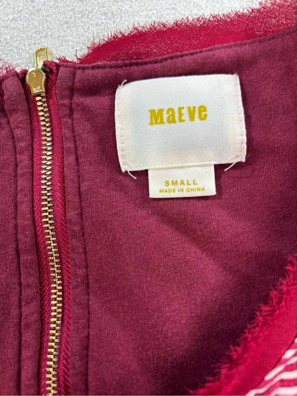 Maeve Anthropologie Dress Small Red White Textured Short Sleeve A-Line Dress - Picture 8 of 8